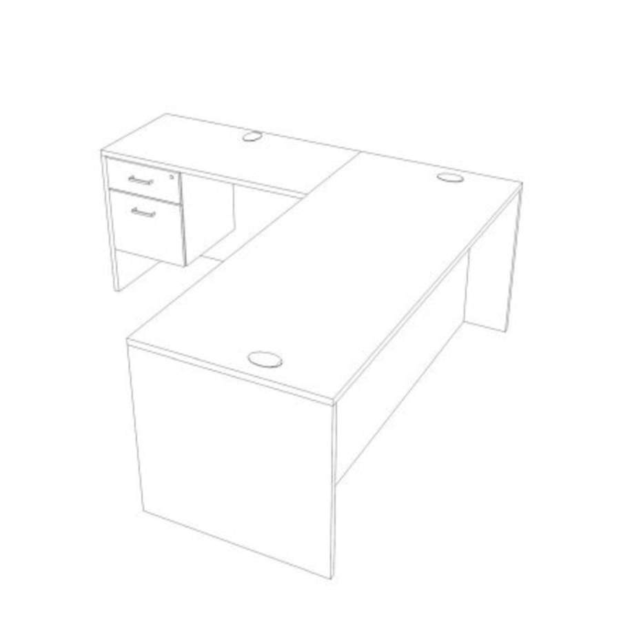 DL-04 66" Desk, 36" Return, White Top