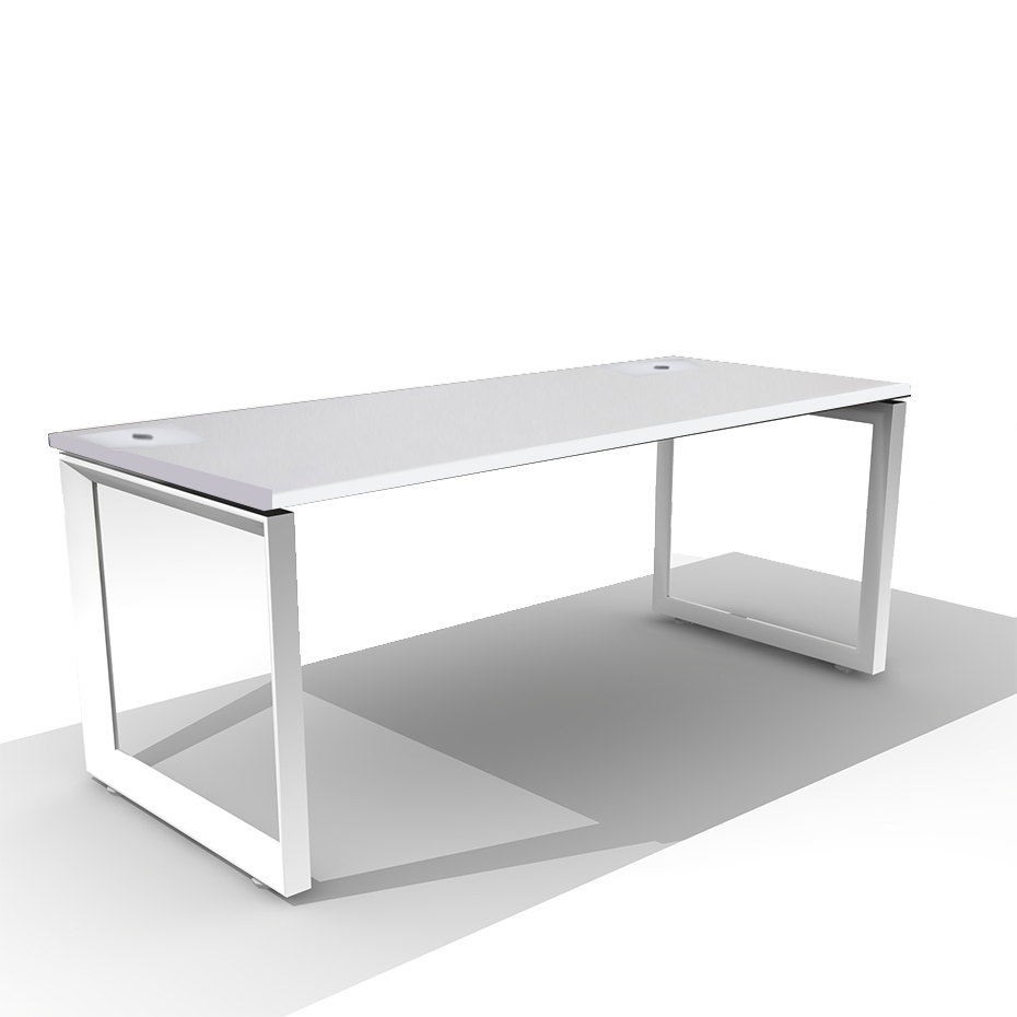 DS-01 66" Desk, White Top, White Legs